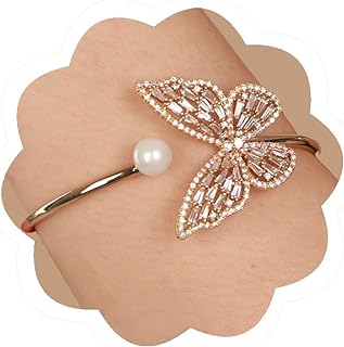 Crystal Butterfly Box Chain Bangle: Alloy and Cubic Zirconia Bracelet with Sparkling Butterfly Design for Women and Girls