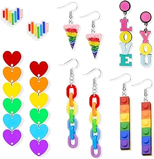 4/6 Pairs Rainbow Earrings Pride Earrings Lgbt Earrings for Women Gay Pride Earrings 5 Dollar Gifts Womens Jewelry Clearance Items