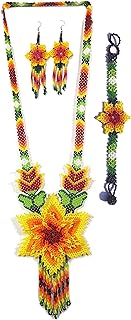 Long Beaded Necklace – Boho Native Handmade Seed Bead Tassel Necklace, Bohemian Large Statement Beaded Necklace for Women and Girls (craftscorner-va1)