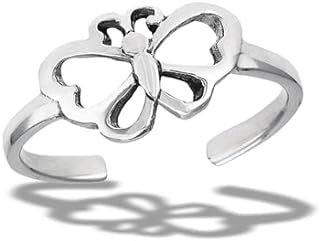 Beach Jewelry, Toe Ring in Sterling Silver Forever, Butterfly
