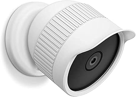 Fintie White Silicone Skin Cover for Nest Cam Battery 2021 with Sun Shield and Shock Protection, Easy Install, Perfect for Indoor and Outdoor Use