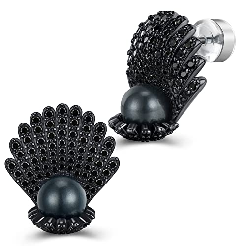 Pearl Stud Earrings For Women 925 Sterling Silver Post Gold Plated Multcolors Cubic Zirconia CZ Simulated Shell White Pearl Jewelry Gifts weinuo