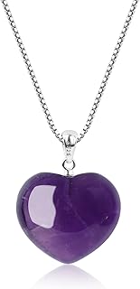 COAI Collier Améthyste Pendentif Cœur en Argent 925, 19x19mm avec Chaîne Maille Vénitienne de 40+5cm, Idéal pour Femme, Parfait pour Cadeau de Noël ou Saint-Valentin
