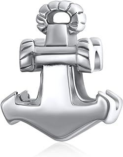 Nautical Vacation Travel Boat Ship Wheel Rope Anchor Tropical Ocean Blue Waves Charm Bead For Women Teen .925 Sterling Silver Fits European Bracelet