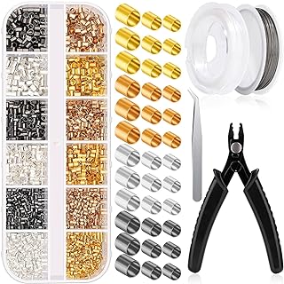 Versatile Mixed Color Bracelet Wire Set with Audab Copper Crimp Tubes for DIY Jewelry in Gold, Silver, KC Gold, and Black for Creative Jewelry Crafting – Tube Design