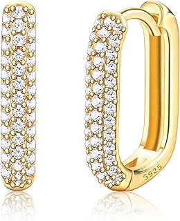Boucles d'oreilles créoles Chanel pour femmes en argent 925 avec zirconium cubique, de 13 mm, hypoallergéniques et lumineuses, idéales pour toutes occasions