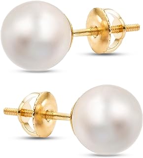 Freshwater Pearl Stud Earrings on Solid 14K Gold Screw Back Posts By ISAAC WESTMAN®