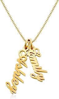 MYKA - Personalized Vertical Name Necklace in Sterling Silver 925 or Gold Plating - Custom Jewelry Christmas Gift for Her