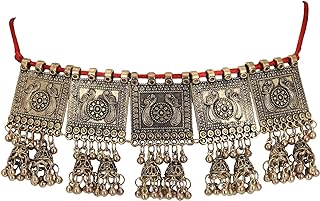 Jwellmart Indian Oxidized Polish Peacock Designer Statement Thread Choker Necklace Fashion Jewelry for Women and Girls