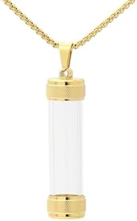 Urn Necklace for Ashes Stainless Steel Memorial Cremation Locket Keepsake Necklace Acrylic Glass Bottle Necklace