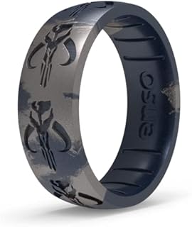 Enso Rings Star Wars Book of Boba Fett Silicone Ring - Comfortable and Flexible Design - 6.6mm Wide and 1.75mm Thick