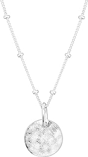 Lobster Clasp Silpada 'Satellite' Beaded Pendant Necklace in Sterling Silver Cable Chain for Women with Unique Hammered Design, Made in India