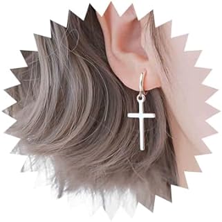 Boho Cross Earrings Gold Simple Cross Dangle Earrings Cross Hoops Earrings Vintage Earrings Wedding Jewelry for Women and Girls