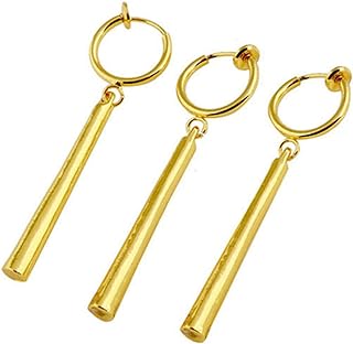 One Piece Zoro Earrings - Gold Clip On Anime Cosplay Earrings for Anime Lovers (clip on) 3 Set with Mini Cloth and Mini Box