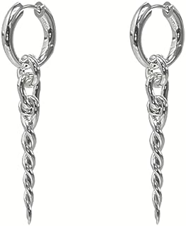 KVK Drop Dangle Earrings Gothic Spike Unique Spiral Winding Twisted Clip on Earrings Platinum Plated Bronze Trendy & Hypoallergenic Jewelry Gifts for Women Girls Men