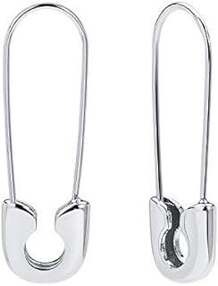 Safety Pin Earrings Silver Plated Cartilage Minimalist Dangle Hoop Earrings Personalized Jewelry for Women