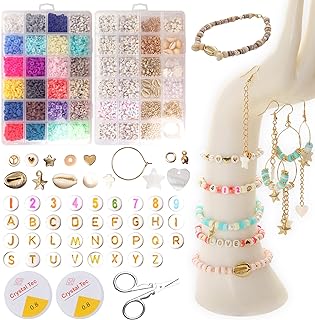 7200Pcs Friendship Bracelet Maker Kit Preppy Polymer Clay Beads for Bracelet Making Kit Heishi Beads Jewelry Kit with Charms DIY Arts and Crafts Gifts Jewelry Making Kit for Adults Girls Kids