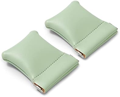 Polished Faux Leather Coin Wedding Ring Pouch with Snap Closure for Women by Woodten, Rectangular Design, Green