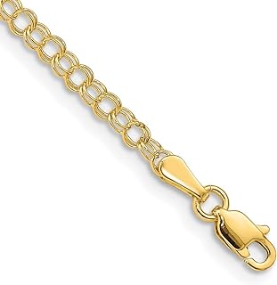 "Other-Clasp-Type" 14K Yellow Gold Double Link Charm Bracelet Gift for Women, No Gemstone, Peru Origin, Diverse Lengths