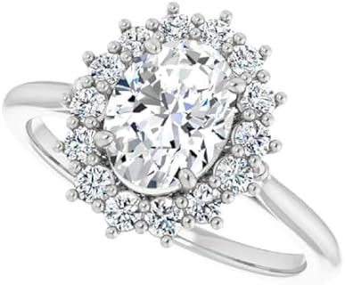 10K Solid White Gold Handmade Engagement Ring 2.50 CT Oval Cut Moissanite Diamond Solitaire Wedding/Bridal Ring for Women, Awesome Ring Gift for Women/Her