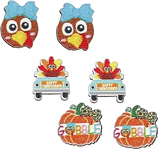 Lever-Back Turkey Dangle Earrings, Lightweight Zinc and Wood Bat Design for Women - Fun Halloween Party Jewelry Set