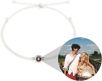 Personalized Stainless Steel Photo Bracelet with Glass Charm & Braided Chain for Men and Women - Perfect Circle Picture Keepsake Gift for Couples, Birthdays, Anniversaries, and Memorials