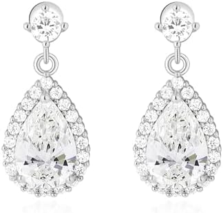 ACECHA Diamond Dangle Earrings for Women, 18K Gold/Silver Plated Rhinestone Dangling Earrings | Teardrop Cubic Zirconia Drop Earring Jewelry Gift for Wedding Dressy