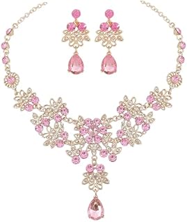 Chic Rhinestone Waterdrop Necklace Set with Lobster Clasp for Brides and Women, No Gems, Copper Alloy Elegance