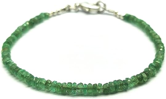 Natural Zambian Emerald 2 mm 7 inch Faceted Beads Free Size Adjustable Bracelet