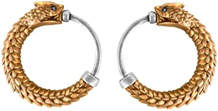 COPPERTIST.WU Ouroboros Earrings Snake Huggie Hoop Earrings 10.7mm Small Hoop Silver Earrings Hypoallergenic Earrings Jewelry Gifts for Men Women Girls