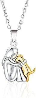 Two-Tone 'I Love My Dog' Heart Charm, Puppy Mom Pendant Necklace with Lobster Clasp & Cable Chain, Durable Zinc - Silver & Gold Tone, 17 Inches