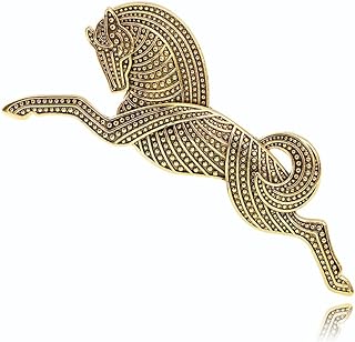 Vintage Gold Horse Brooch Pin， Punk Horse brooch pin，Charm Horse Animal Brooch Pin，Suit Stud, Shirt Studs, Lapel Pin for women for men，Dainty Christmas Wedding Birthday Holiday Jewelry Unisex Gifts