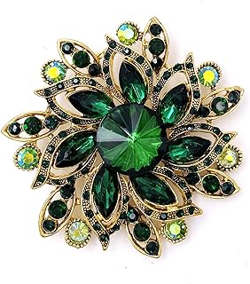 LAXPICOL Vintage Women's Austrian Crystal Elegant Flower Brooch Wedding Broach Pin