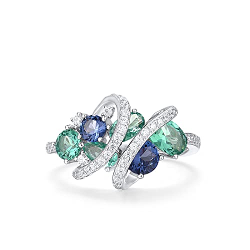 925 Sterling Silver Twist Ring White Cubic Zirconia Rings