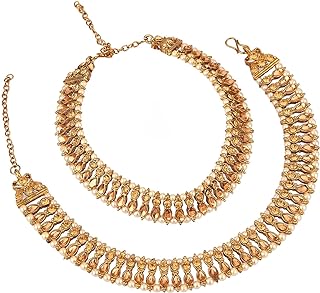 Efulgenz Indian Jewelry Boho Crystal Anklets Barefoot Sandals Ankle Bracelet Payal Anklet Set for Women