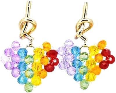 Small Gold Heart Dangle Hoop Earrings for Women, Huggie Hypoallergenic Drop Dainty Jewelry with Lightweight Designer Style, Looks Luxury MU010