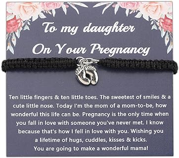 Lobster Claw Clasp Baby Bangle - Stainless Steel Box Chain Bracelet - Delicate Pregnancy Announcement Gift for Daughters - Imprinted Baby Feet Design