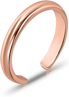 SEA OF ICE Rose Gold Sterling Silver Adjustable Toe Ring with Polished Finish for Women, Summer Beach Jewelry Design