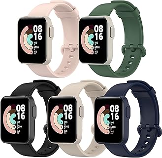 BANGTING Bracelets en Silicone Compatibles avec Xiaomi Mi Watch Lite et Redmi Watch Lite, 5 Couleurs, Ajustables et Confortables pour une Utilisation Quotidienne et Sportive