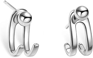 Stud Jacket Earrings 925 Sterling Silver Front Back Ear Cuffs Stud Earring for Women Girls