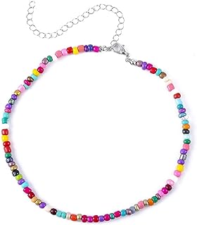 Boho Beaded Necklace Delicate Choker Chain Short Necklaces Jewelry for Women and Girls