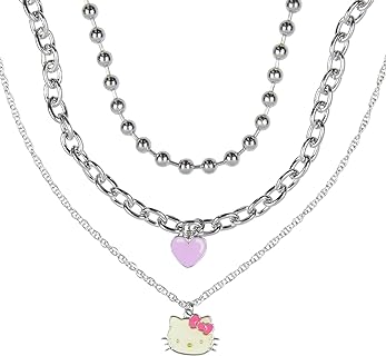 Seven Times Six Hello Kitty 3 Piece Shotbead and Chain Necklace Set