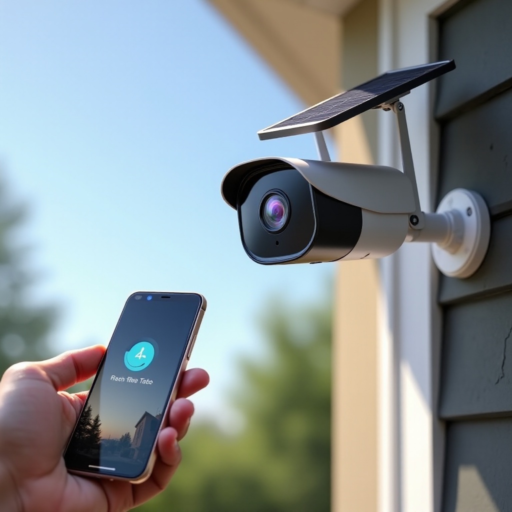 camera de surveillance extérieure solaire connectée smartphone