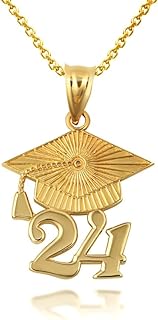 Claddagh Gold 10K Class of 2024 Graduation Cap Pendant Necklace and Pendant Only