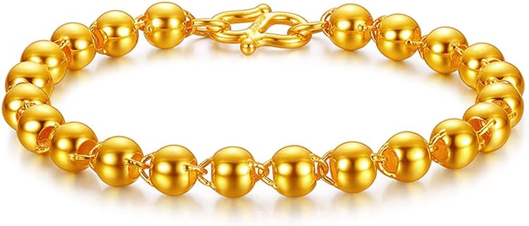 18K Gold Plated Jewelry Bead Bracelet Ball Link Bracelet