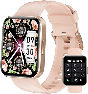 Dakofied Montre Connectée Femme avec Appel Bluetooth, Suivi du Cycle Menstruel, et Écran 1,85. Étanche IP68 et Cardiofrequencemètre pour Android et iOS