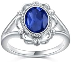 Gemstone Engagement Ring for Women 925 Sterling Silver Natural or Created Gemstone Birthstone Band Rings