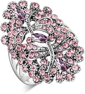 Cubic Zirconia Dragonfly Engagement Ring in Oxidized Silver for Women and Girls - Vintage-Inspired Comfort-Fit Design