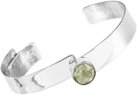 Silpada 'Good Choice’ Sterling Silver Green Amethyst Cuff Bracelet, 7"