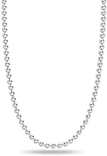 LeCalla Links 925 Sterling Silver Italian Jewelry Trendy Gift 1.2 MM, 1.50 MM, 2 MM, 3 MM Ball Chain Necklace for Teen Women and Men with Lobster Clasp (16, 18, 20, 22, 24 Inches)